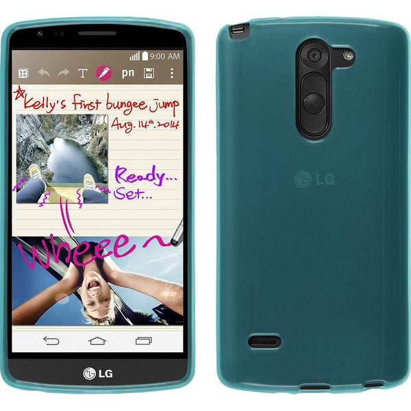 PhoneNatic Case kompatibel mit LG G3 Stylus - türkis Silikon Hülle transparent + 2 Schutzfolien