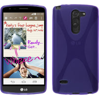 PhoneNatic Case kompatibel mit LG G3 Stylus - lila Silikon Hülle X-Style + 2 Schutzfolien