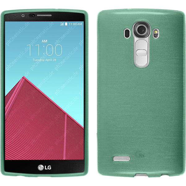 PhoneNatic Case kompatibel mit LG G4 - grün Silikon Hülle brushed + 2 Schutzfolien
