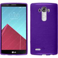 PhoneNatic Case kompatibel mit LG G4 - lila Silikon Hülle brushed + 2 Schutzfolien