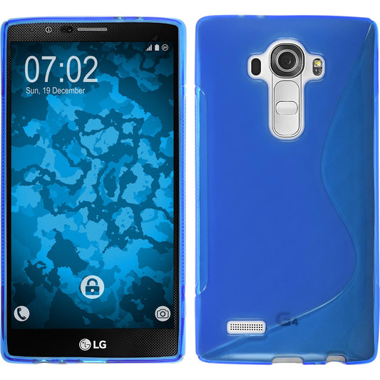 PhoneNatic Case kompatibel mit LG G4 - blau Silikon Hülle S-Style + 2 Schutzfolien