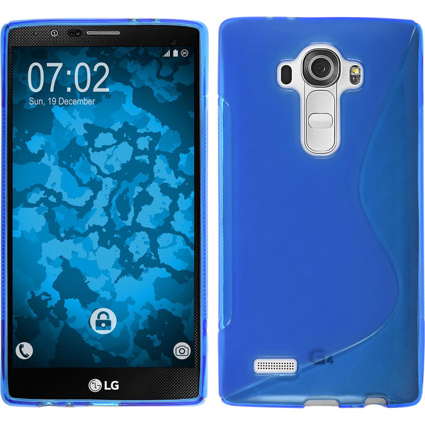 PhoneNatic Case kompatibel mit LG G4 - blau Silikon Hülle S-Style + 2 Schutzfolien