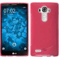 PhoneNatic Case kompatibel mit LG G4 - pink Silikon Hülle S-Style + 2 Schutzfolien