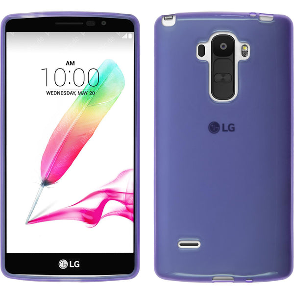 PhoneNatic Case kompatibel mit LG G4 Stylus - lila Silikon Hülle transparent + 2 Schutzfolien