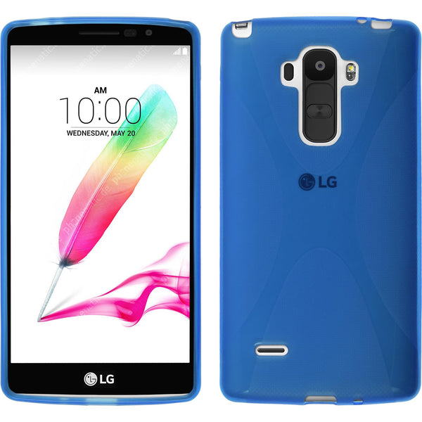 PhoneNatic Case kompatibel mit LG G4 Stylus - blau Silikon Hülle X-Style + 2 Schutzfolien