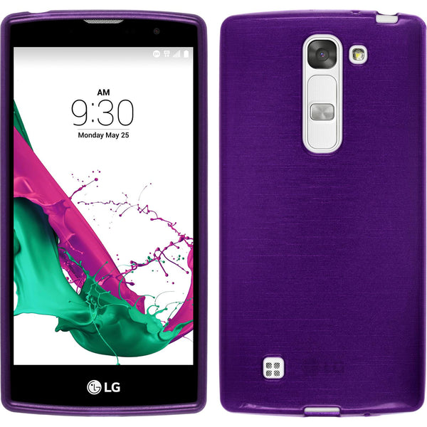 PhoneNatic Case kompatibel mit LG G4c - lila Silikon Hülle brushed + 2 Schutzfolien