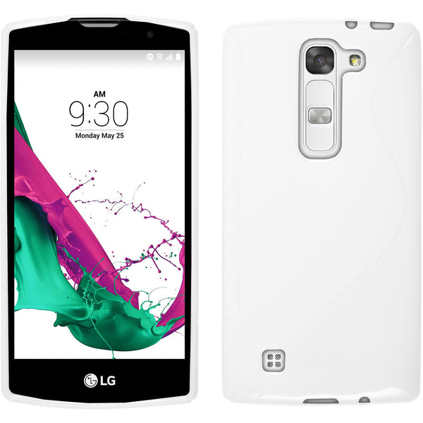 PhoneNatic Case kompatibel mit LG G4c - weiß Silikon Hülle S-Style + 2 Schutzfolien