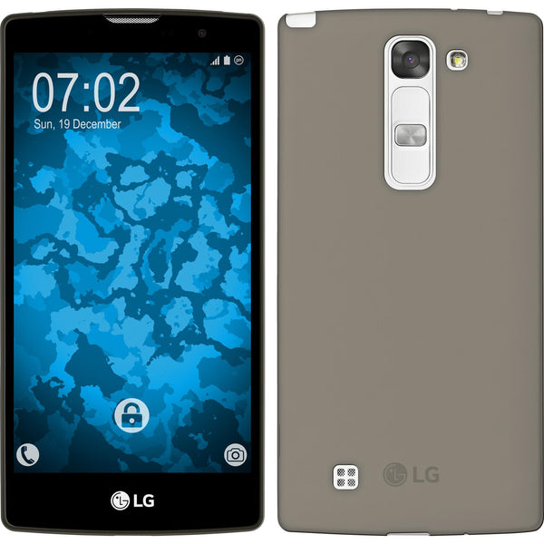 PhoneNatic Case kompatibel mit LG G4c - grau Silikon Hülle Slimcase + 2 Schutzfolien