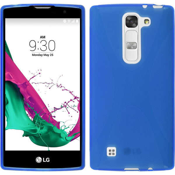 PhoneNatic Case kompatibel mit LG G4c - blau Silikon Hülle X-Style + 2 Schutzfolien