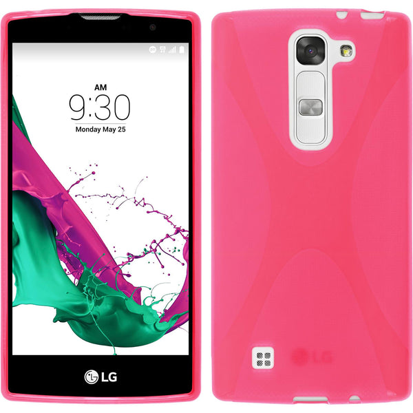 PhoneNatic Case kompatibel mit LG G4c - pink Silikon Hülle X-Style + 2 Schutzfolien
