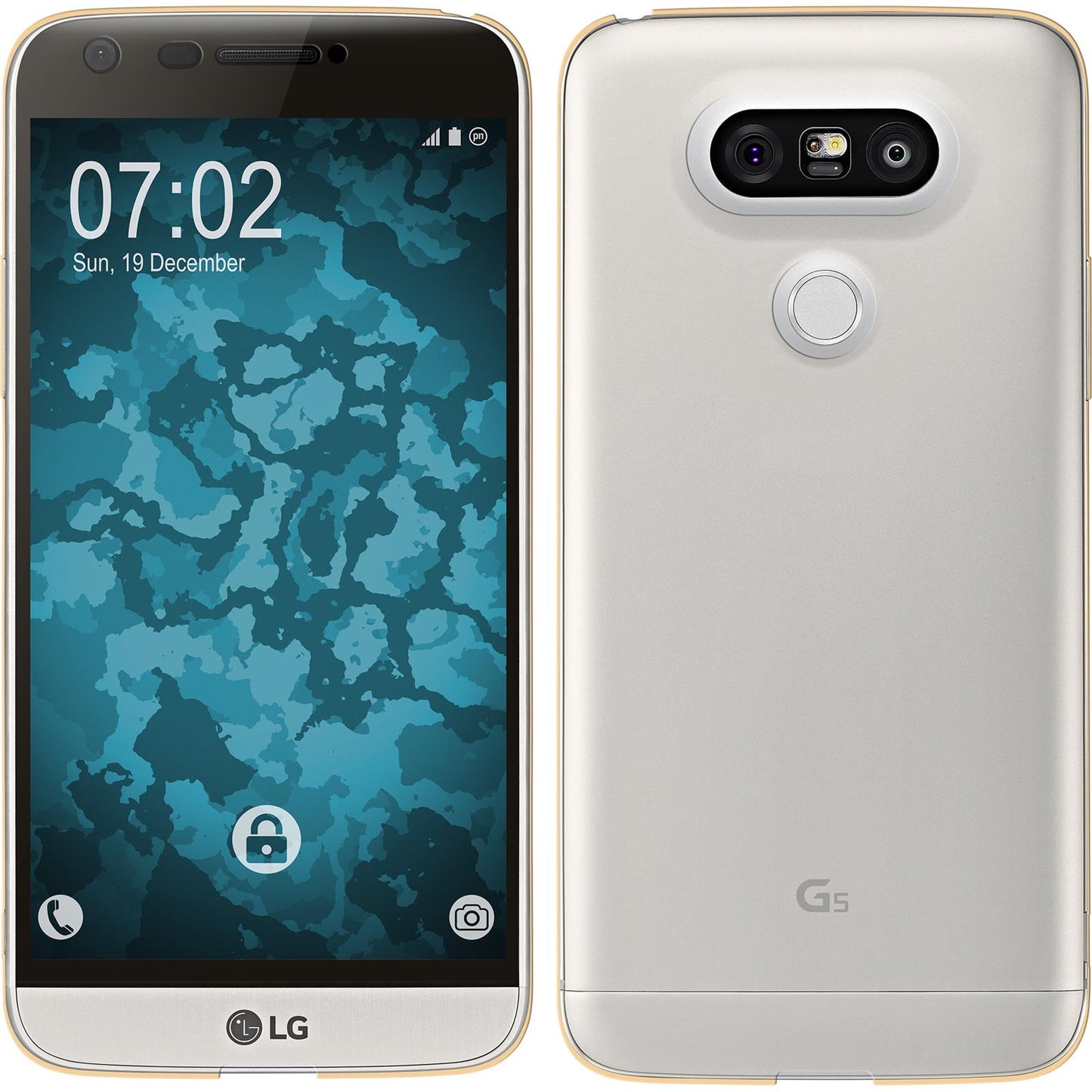PhoneNatic Case kompatibel mit LG G5 - gold Silikon Hülle 360∞ Fullbody Cover