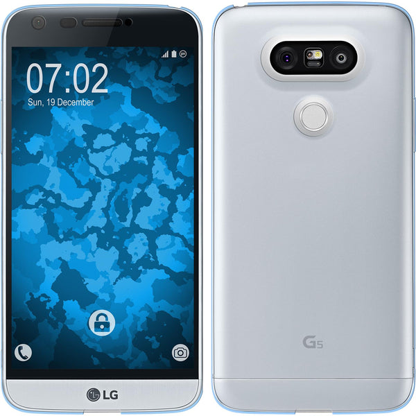 PhoneNatic Case kompatibel mit LG G5 - hellblau Silikon Hülle 360∞ Fullbody Cover