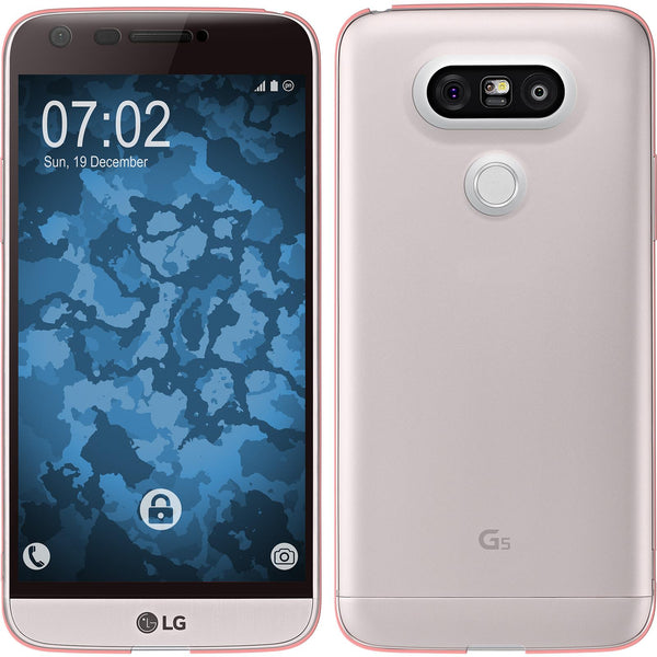 PhoneNatic Case kompatibel mit LG G5 - rosa Silikon Hülle 360∞ Fullbody Cover