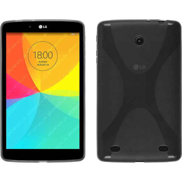PhoneNatic Case kompatibel mit LG G Pad 8.0 - grau Silikon Hülle X-Style Cover