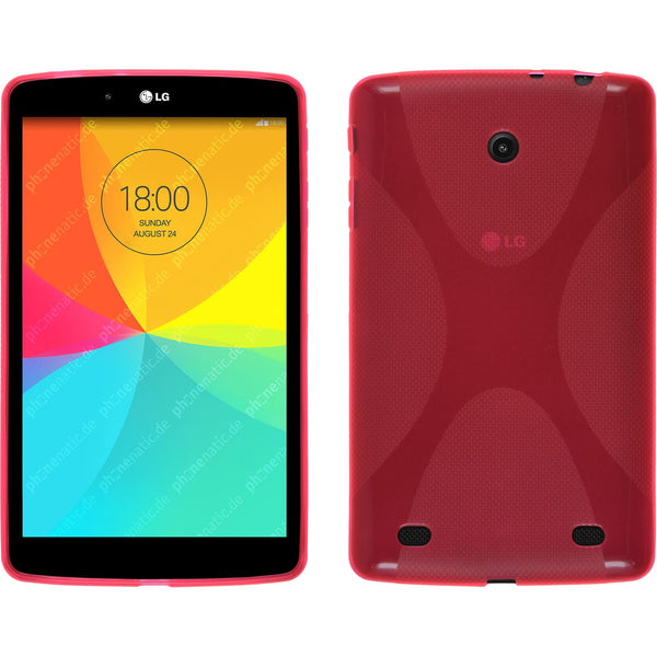 PhoneNatic Case kompatibel mit LG G Pad 8.0 - pink Silikon Hülle X-Style Cover