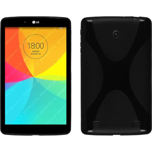 PhoneNatic Case kompatibel mit LG G Pad 8.0 - schwarz Silikon Hülle X-Style Cover
