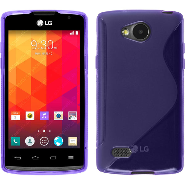 PhoneNatic Case kompatibel mit LG Joy - lila Silikon Hülle S-Style + 2 Schutzfolien