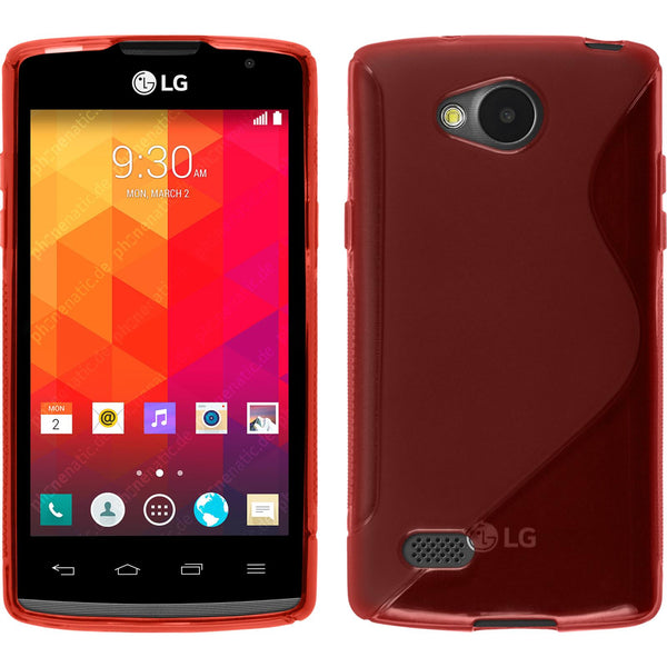 PhoneNatic Case kompatibel mit LG Joy - rot Silikon Hülle S-Style + 2 Schutzfolien
