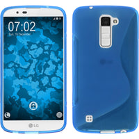 PhoneNatic Case kompatibel mit LG K10 - blau Silikon Hülle S-Style Cover
