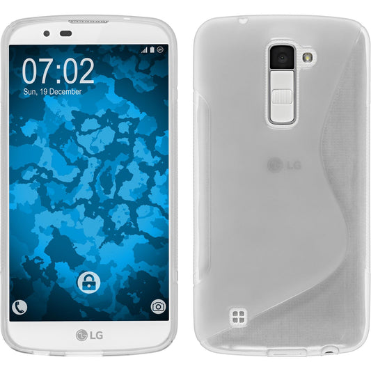 PhoneNatic Case kompatibel mit LG K10 - clear Silikon Hülle S-Style Cover