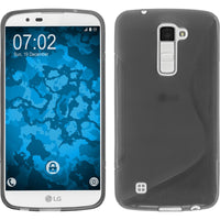 PhoneNatic Case kompatibel mit LG K10 - grau Silikon Hülle S-Style Cover