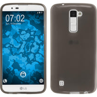 PhoneNatic Case kompatibel mit LG K10 - schwarz Silikon Hülle transparent + 2 Schutzfolien