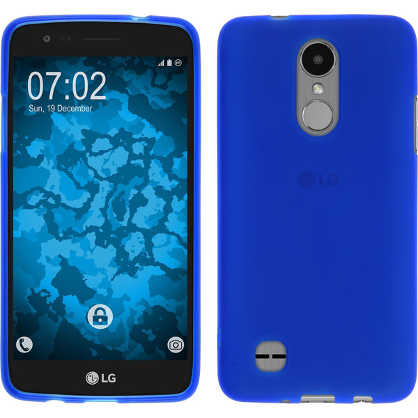 PhoneNatic Case kompatibel mit LG K4 2017 - blau Silikon Hülle matt + 2 Schutzfolien