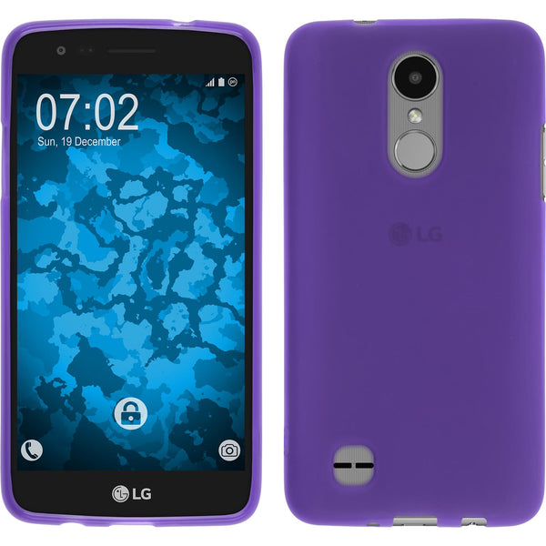 PhoneNatic Case kompatibel mit LG K4 2017 - lila Silikon Hülle matt + 2 Schutzfolien