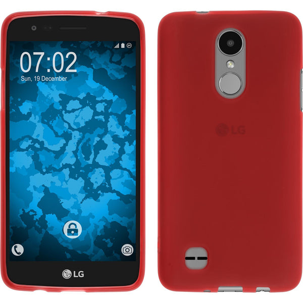 PhoneNatic Case kompatibel mit LG K4 2017 - rot Silikon Hülle matt + 2 Schutzfolien