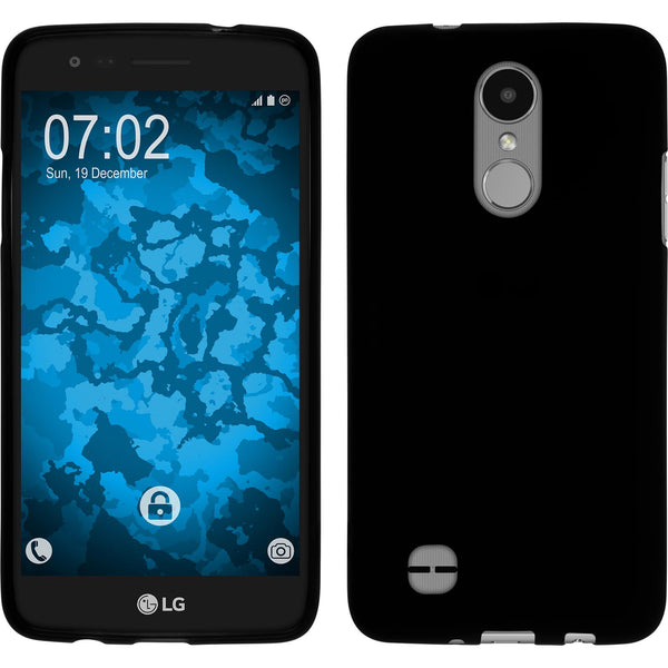 PhoneNatic Case kompatibel mit LG K4 2017 - schwarz Silikon Hülle matt + 2 Schutzfolien