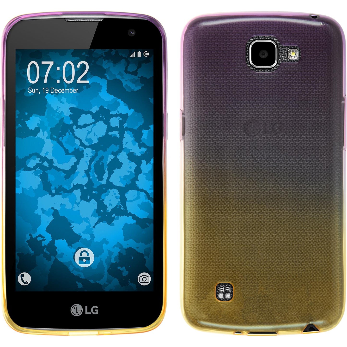 PhoneNatic Case kompatibel mit LG K4 2016 - Design:05 Silikon Hülle OmbrË + 2 Schutzfolien