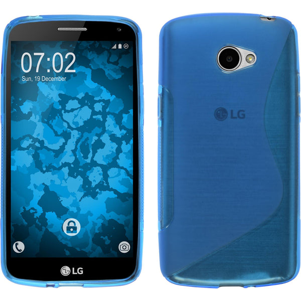 PhoneNatic Case kompatibel mit LG K5 - blau Silikon Hülle S-Style + 2 Schutzfolien