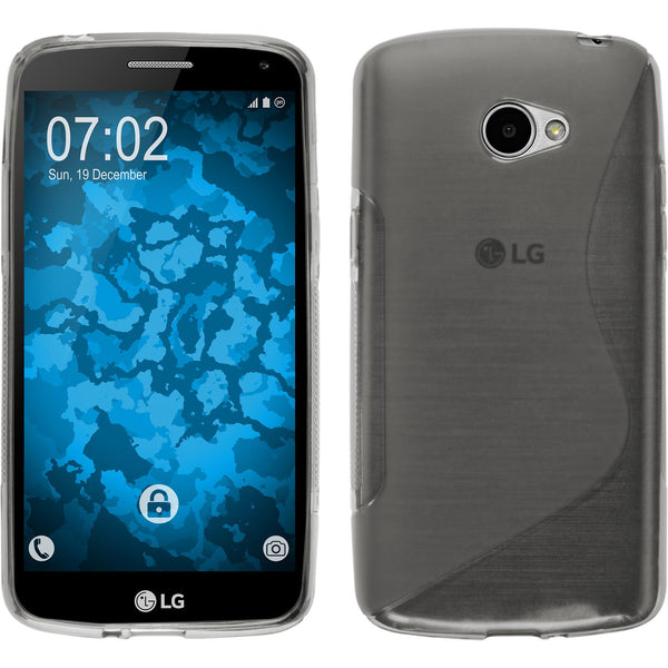 PhoneNatic Case kompatibel mit LG K5 - grau Silikon Hülle S-Style + 2 Schutzfolien