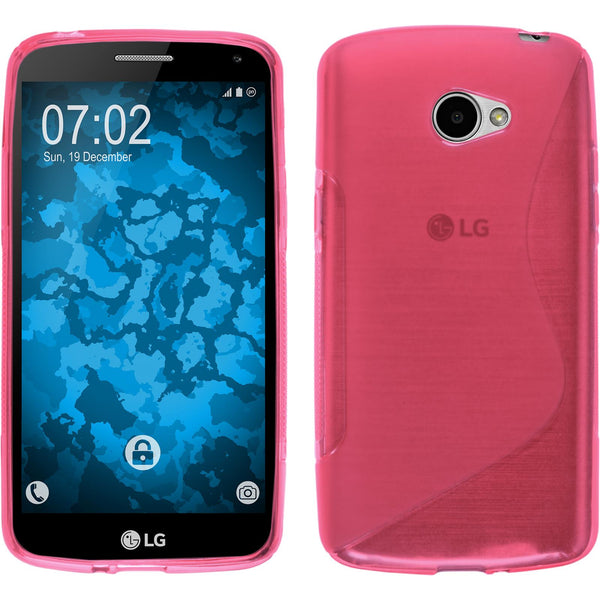 PhoneNatic Case kompatibel mit LG K5 - pink Silikon Hülle S-Style + 2 Schutzfolien