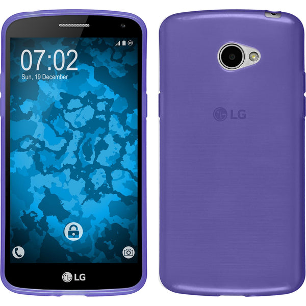 PhoneNatic Case kompatibel mit LG K5 - lila Silikon Hülle transparent + 2 Schutzfolien