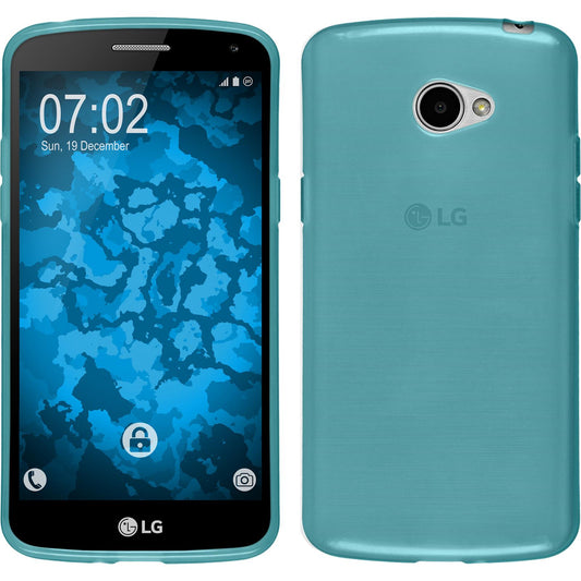 PhoneNatic Case kompatibel mit LG K5 - türkis Silikon Hülle transparent + 2 Schutzfolien