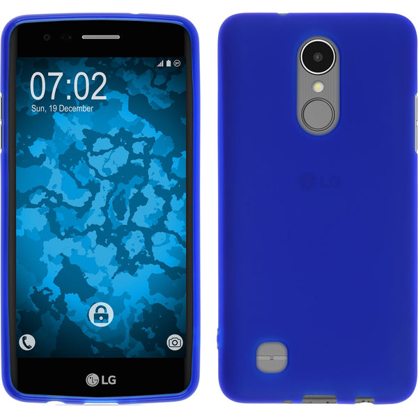 PhoneNatic Case kompatibel mit LG K8 2017 - blau Silikon Hülle matt + 2 Schutzfolien