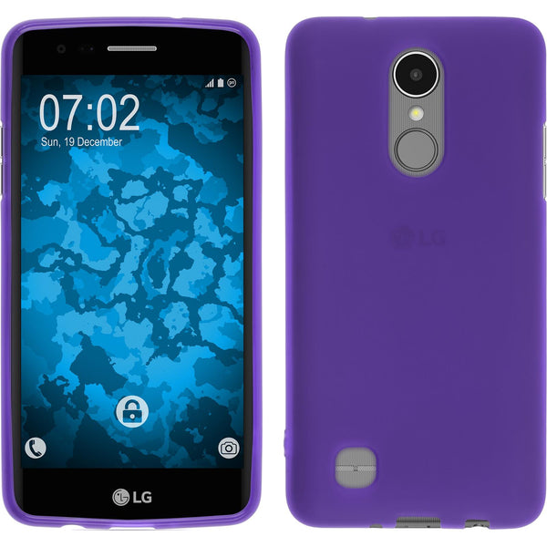 PhoneNatic Case kompatibel mit LG K8 2017 - lila Silikon Hülle matt + 2 Schutzfolien