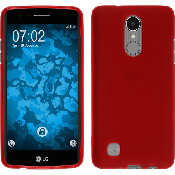 PhoneNatic Case kompatibel mit LG K8 2017 - rot Silikon Hülle matt + 2 Schutzfolien