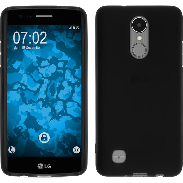 PhoneNatic Case kompatibel mit LG K8 2017 - schwarz Silikon Hülle matt + 2 Schutzfolien