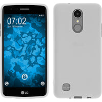 PhoneNatic Case kompatibel mit LG K8 2017 - weiß Silikon Hülle matt + 2 Schutzfolien