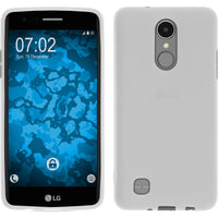 PhoneNatic Case kompatibel mit LG K8 2017 - weiﬂ Silikon Hülle matt + 2 Schutzfolien
