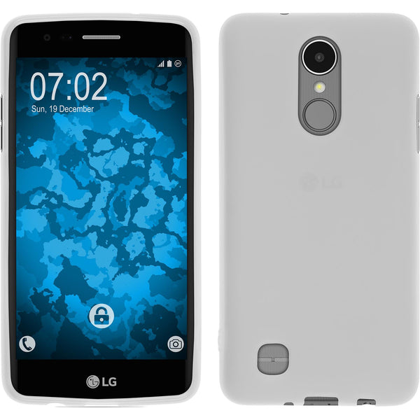 PhoneNatic Case kompatibel mit LG K8 2017 - weiﬂ Silikon Hülle matt + 2 Schutzfolien
