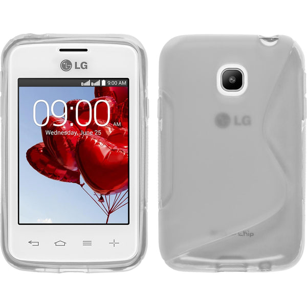 PhoneNatic Case kompatibel mit LG L20 - clear Silikon Hülle S-Style + 2 Schutzfolien