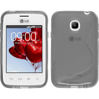 PhoneNatic Case kompatibel mit LG L20 - grau Silikon Hülle S-Style + 2 Schutzfolien