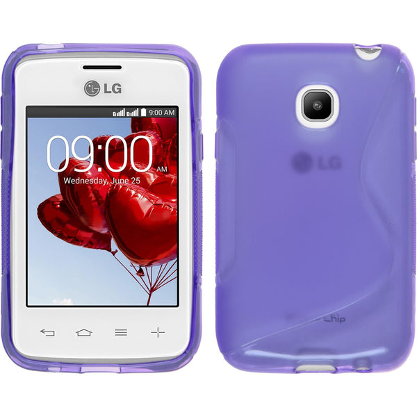 PhoneNatic Case kompatibel mit LG L20 - lila Silikon Hülle S-Style + 2 Schutzfolien