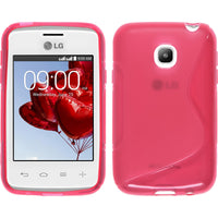 PhoneNatic Case kompatibel mit LG L20 - pink Silikon Hülle S-Style + 2 Schutzfolien