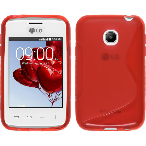 PhoneNatic Case kompatibel mit LG L20 - rot Silikon Hülle S-Style + 2 Schutzfolien