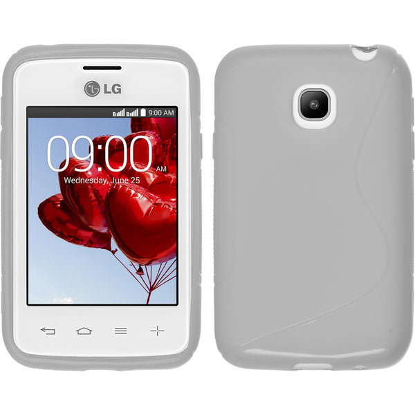 PhoneNatic Case kompatibel mit LG L20 - weiß Silikon Hülle S-Style + 2 Schutzfolien