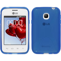 PhoneNatic Case kompatibel mit LG L20 - blau Silikon Hülle X-Style + 2 Schutzfolien